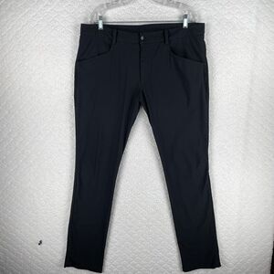 Lululemon ABC Slim Pants Mens Size 38x33 Black Warpstreme Straight Stretch